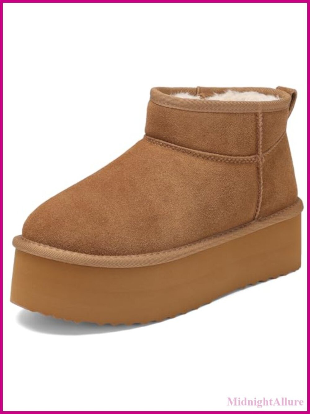 Suede Leather Platform Mini Boots Memory Foam Winter Snow Ankle Boots